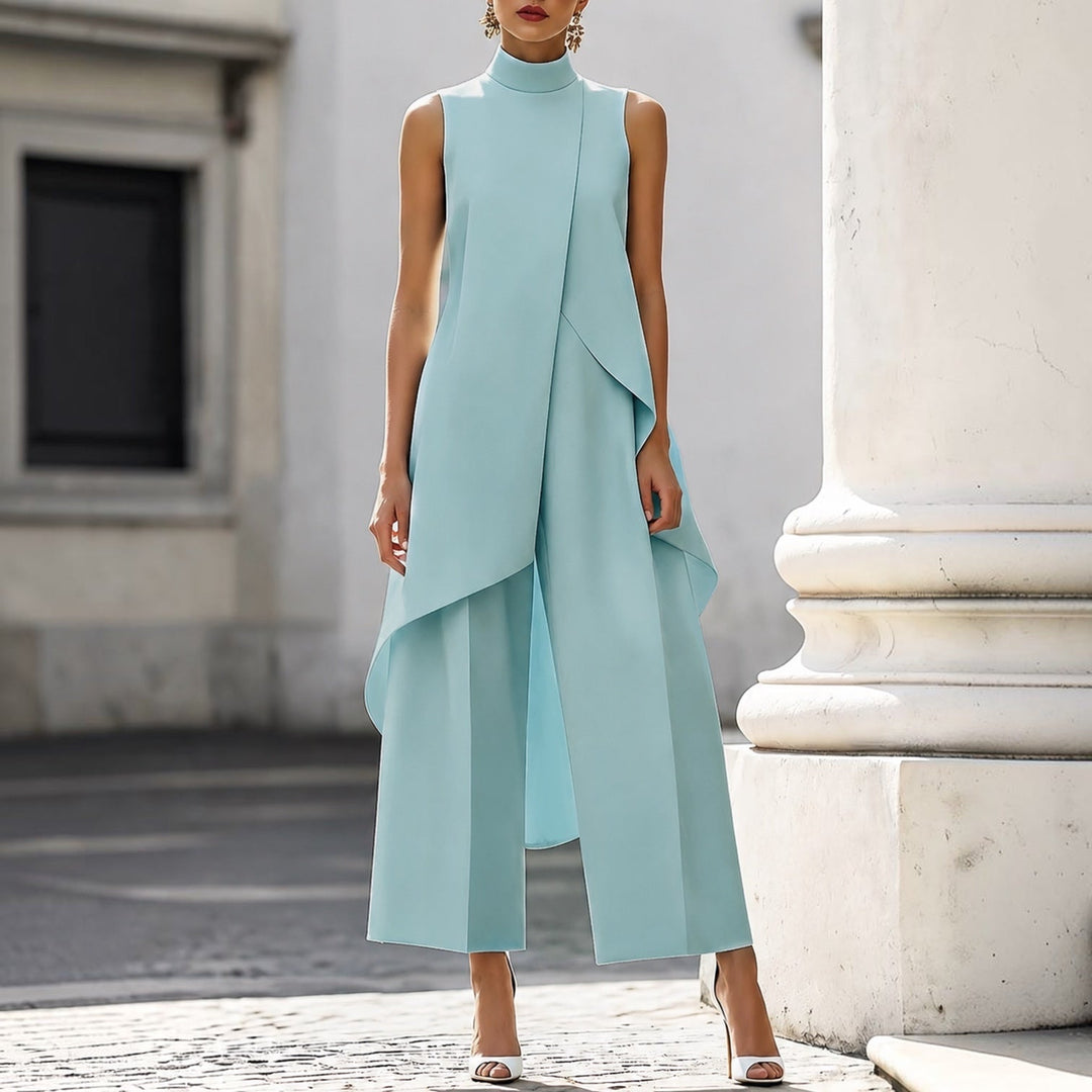 Valentina | Draped Mock-Neck Jumpsuit