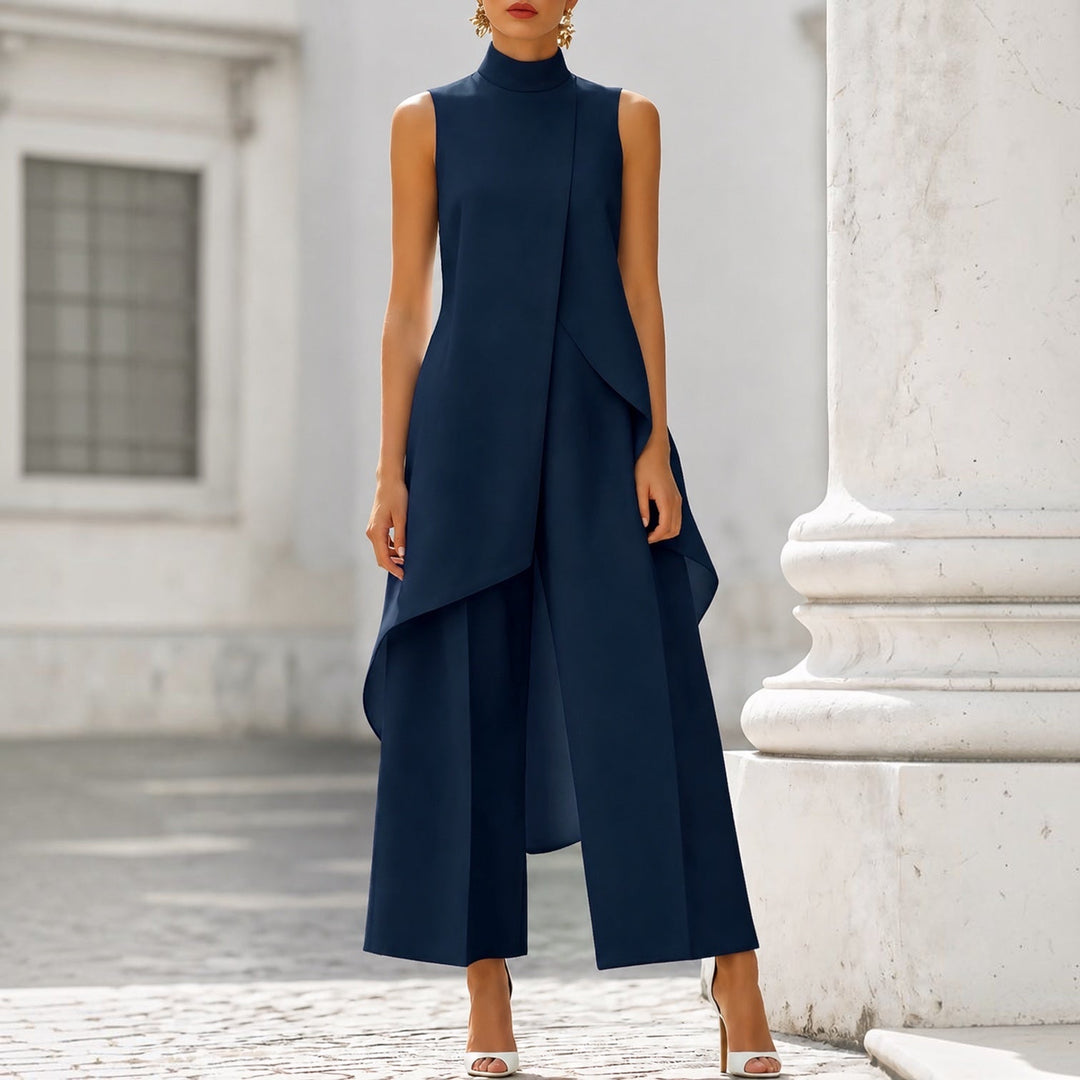 Valentina | Draped Mock-Neck Jumpsuit