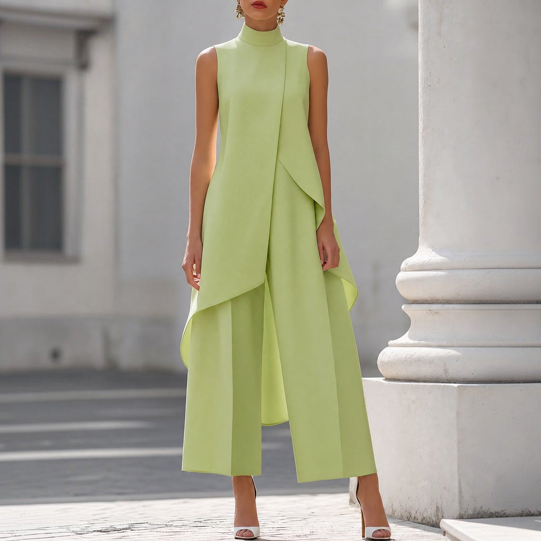 Valentina | Draped Mock-Neck Jumpsuit