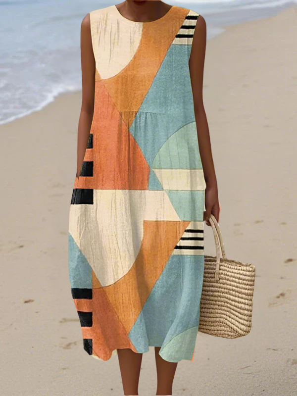 Iris | Geometric Midi Dress