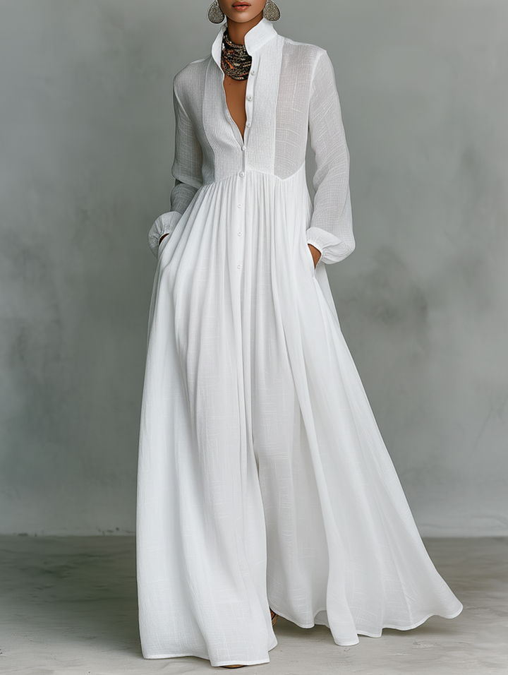 Serena | Flowing Button-Front Maxi Dress