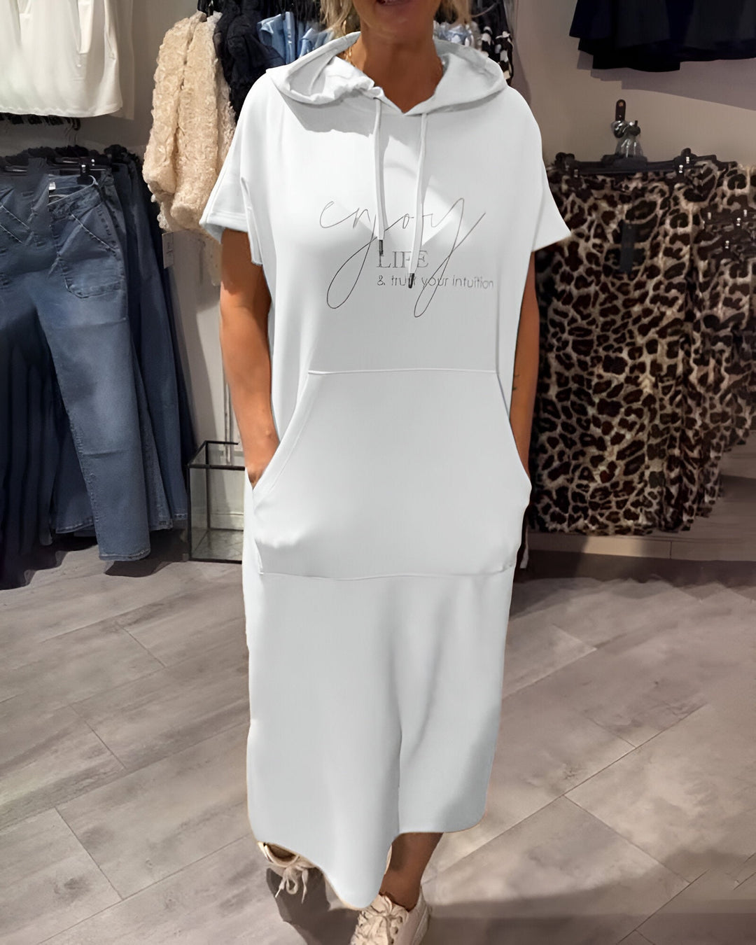 Britany | Casual Hoodie Midi Dress