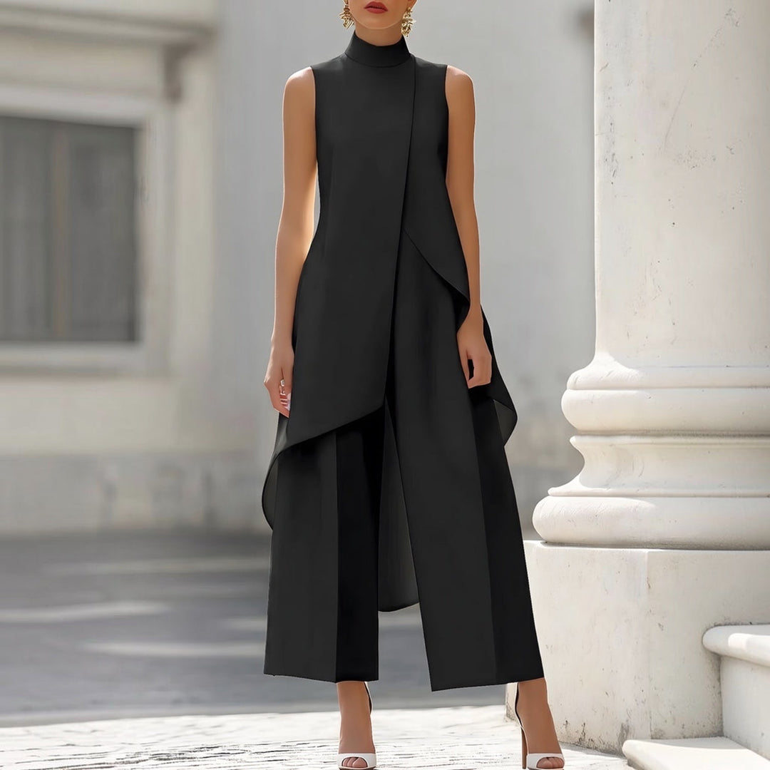 Valentina | Draped Mock-Neck Jumpsuit