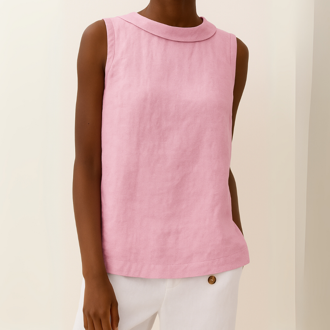 Maria™ | Sleeveless Roll Collar Top
