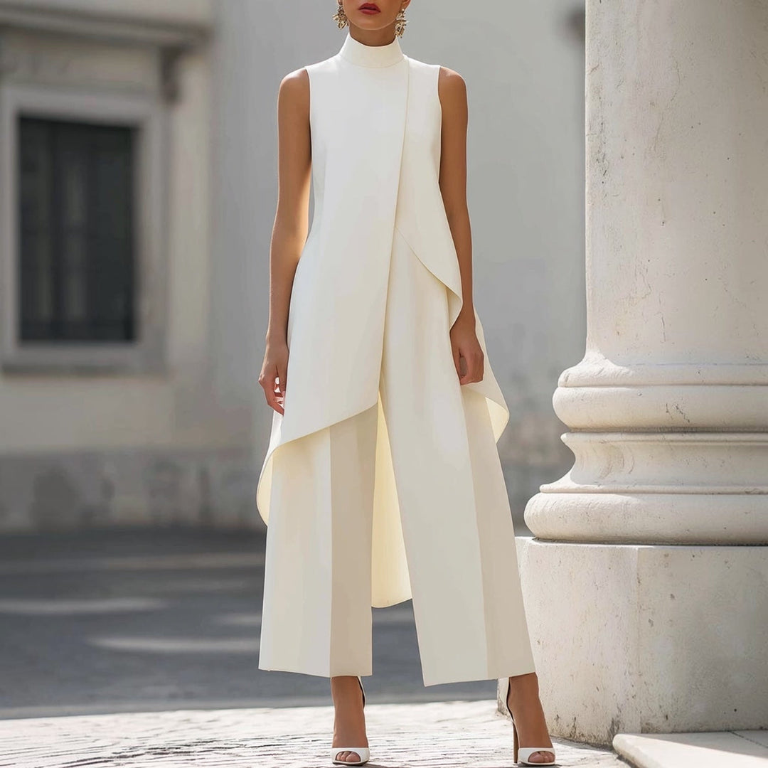 Valentina | Draped Mock-Neck Jumpsuit