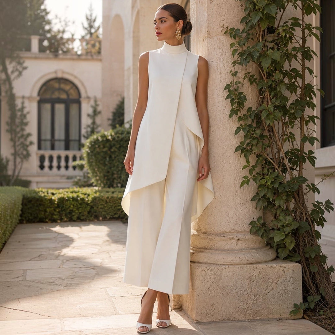 Valentina | Draped Mock-Neck Jumpsuit