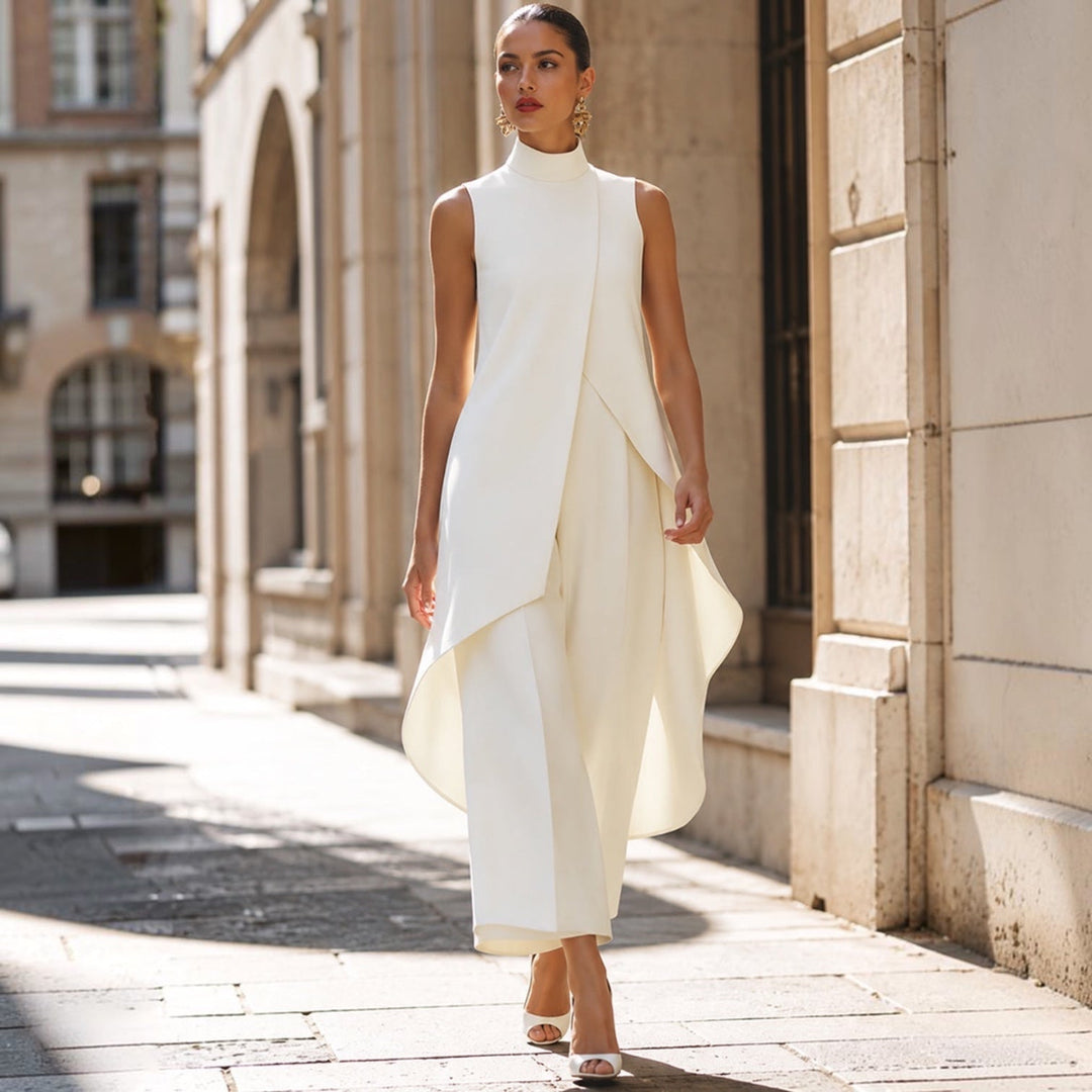 Valentina | Draped Mock-Neck Jumpsuit