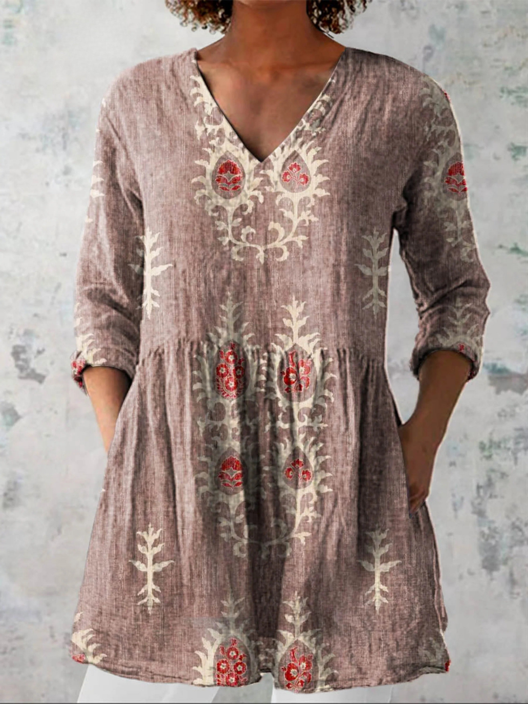 Maeve | Long V-neck Blouse