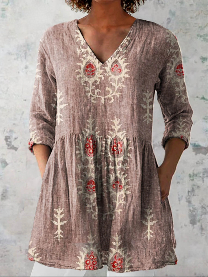 Maeve | Long V-neck Blouse