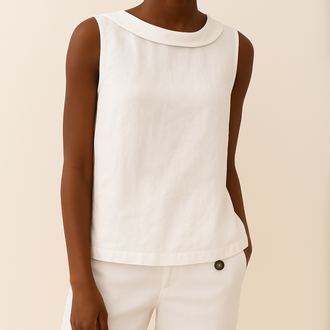 Maria™ | Sleeveless Roll Collar Top
