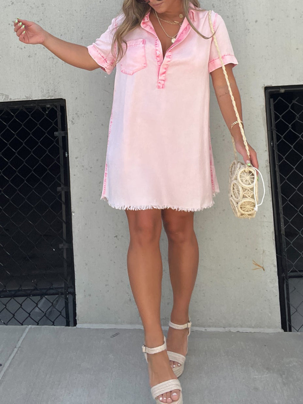 Tencel Shirt Dress Happy Ends Pink