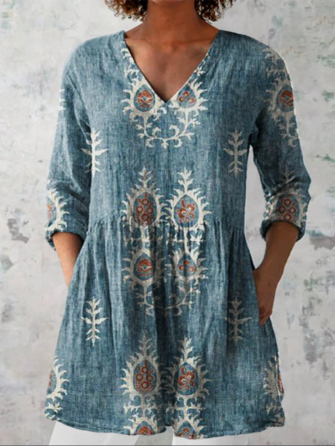 Maeve | Long V-neck Blouse