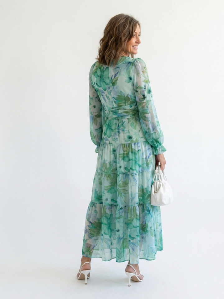 Althea | Long Sleeve Floral Maxi Dress