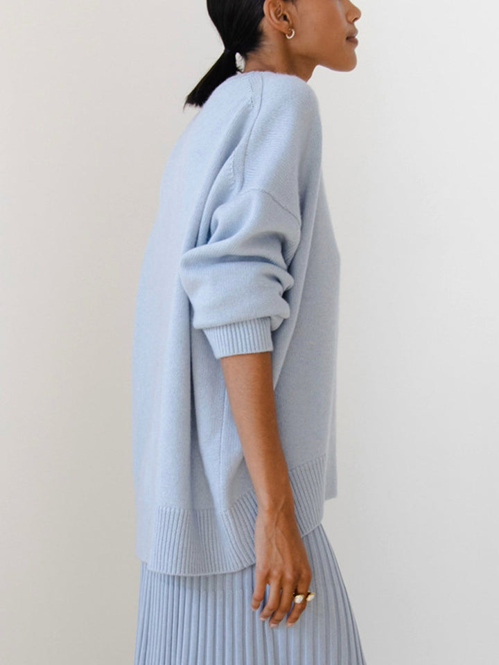 Oversized Crewneck Knit Sweater