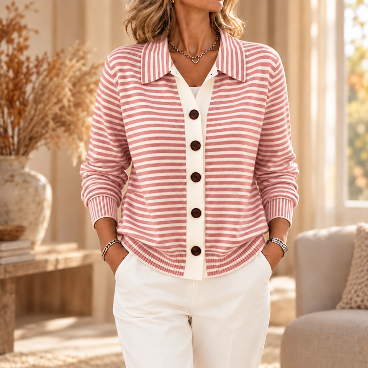 Lesley | The Striped Cardigan