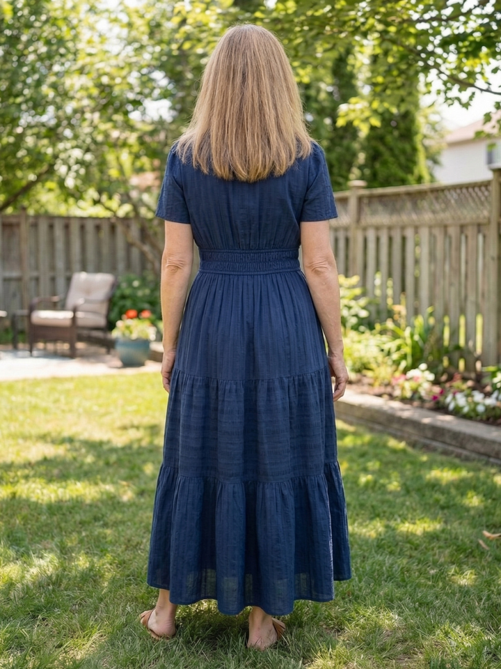 Althea | Short Sleeve Tiered Maxi Dress