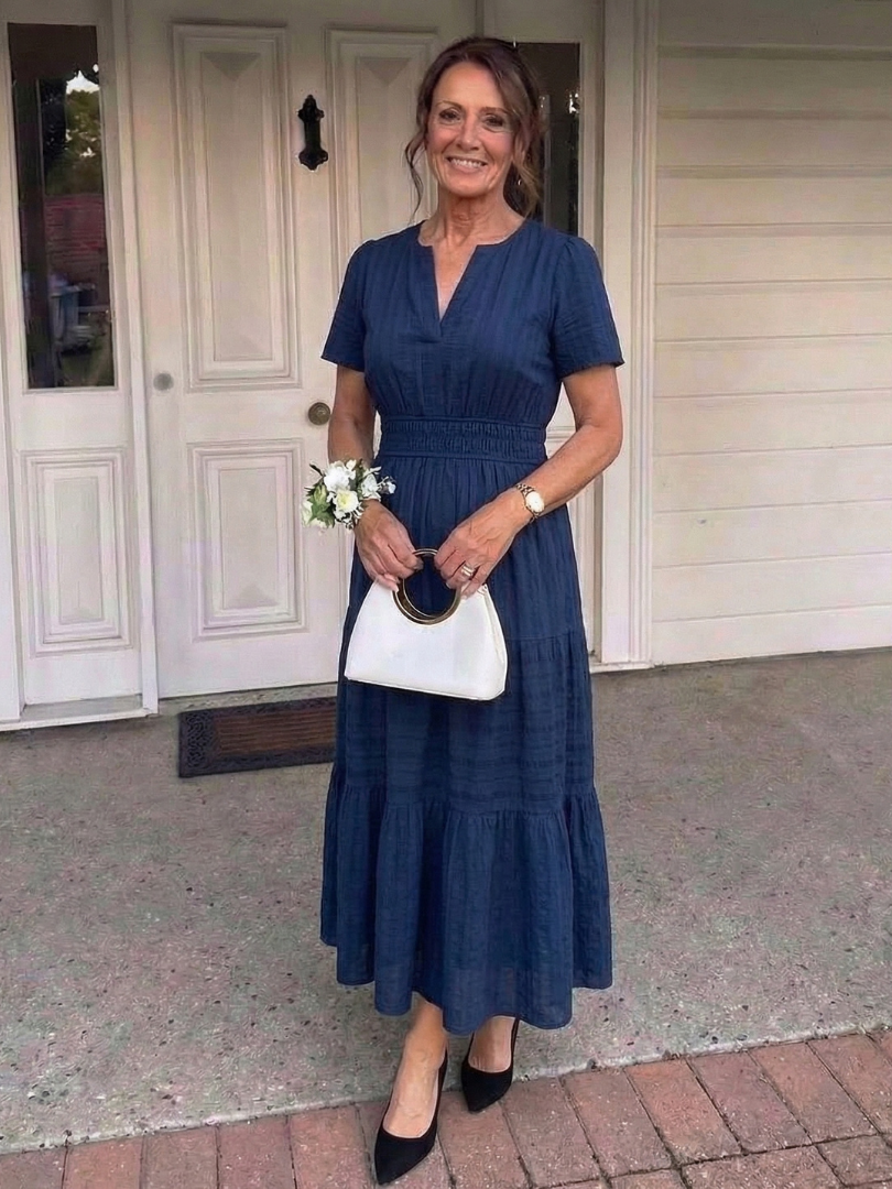 Althea | Short Sleeve Tiered Maxi Dress