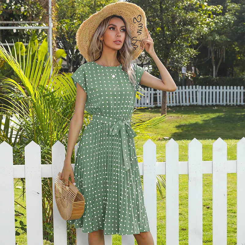 Bethany | Polka Midi Summer Dress