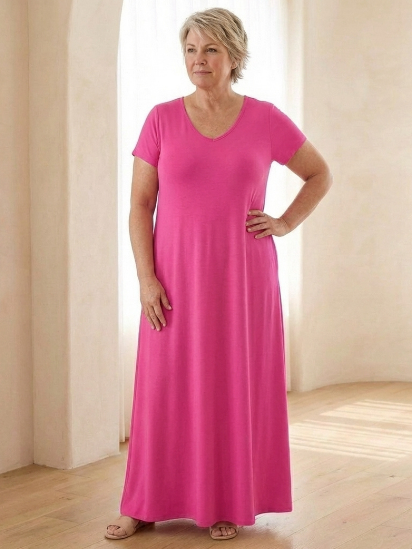 Sabrina | Short Sleeve Pocket Maxi Dress