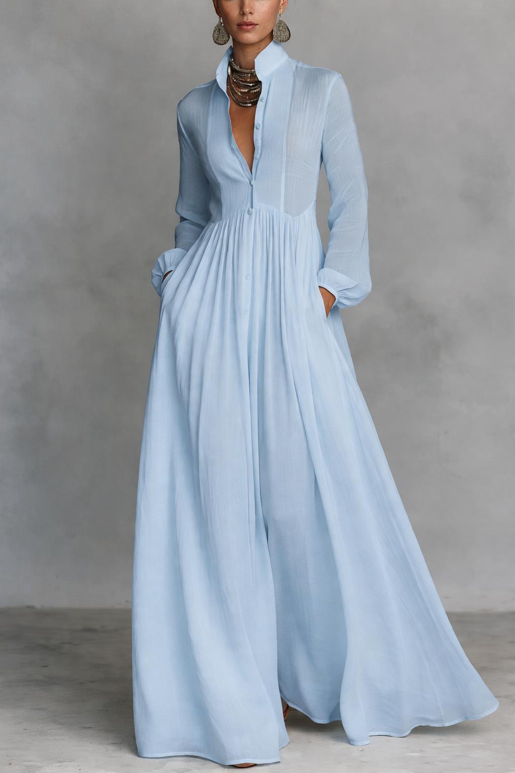Serena | Flowing Button-Front Maxi Dress