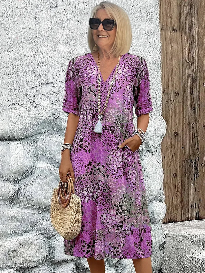 CALLIE | Vibrant Midi Dress Flattering Fit Effortless Style