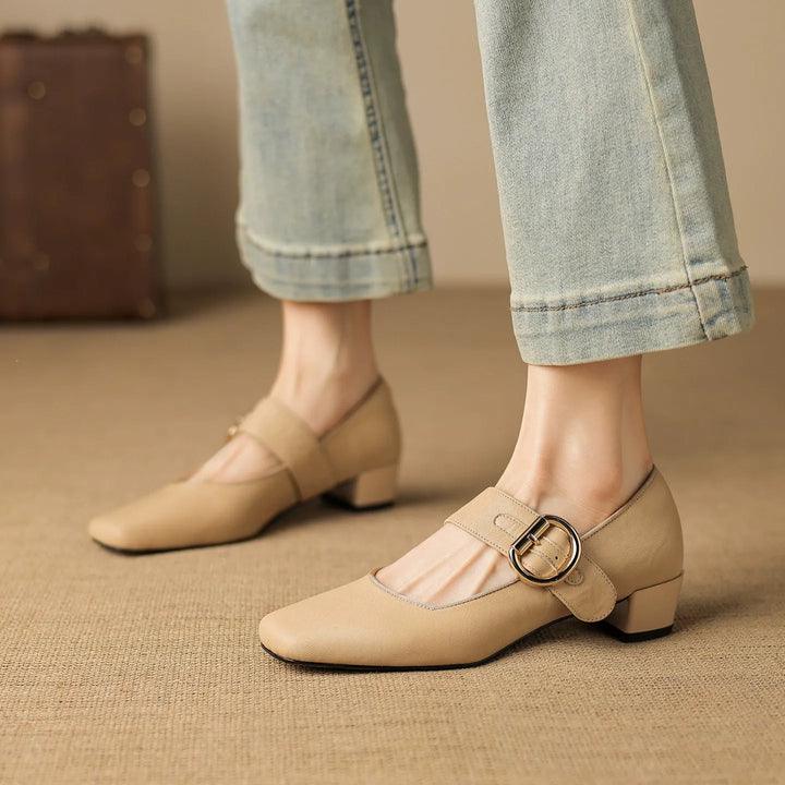 Vivi Genuine Leather Mary Jane Heels