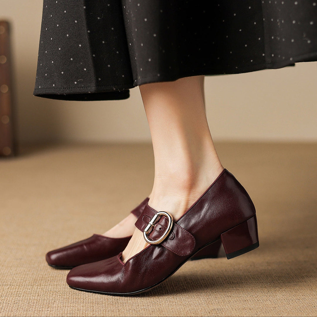 Vivi Genuine Leather Mary Jane Heels