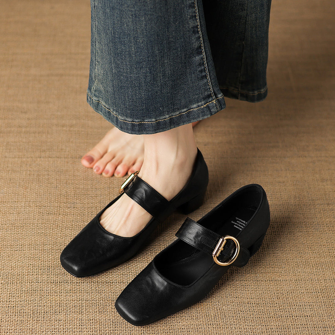 Vivi Genuine Leather Mary Jane Heels