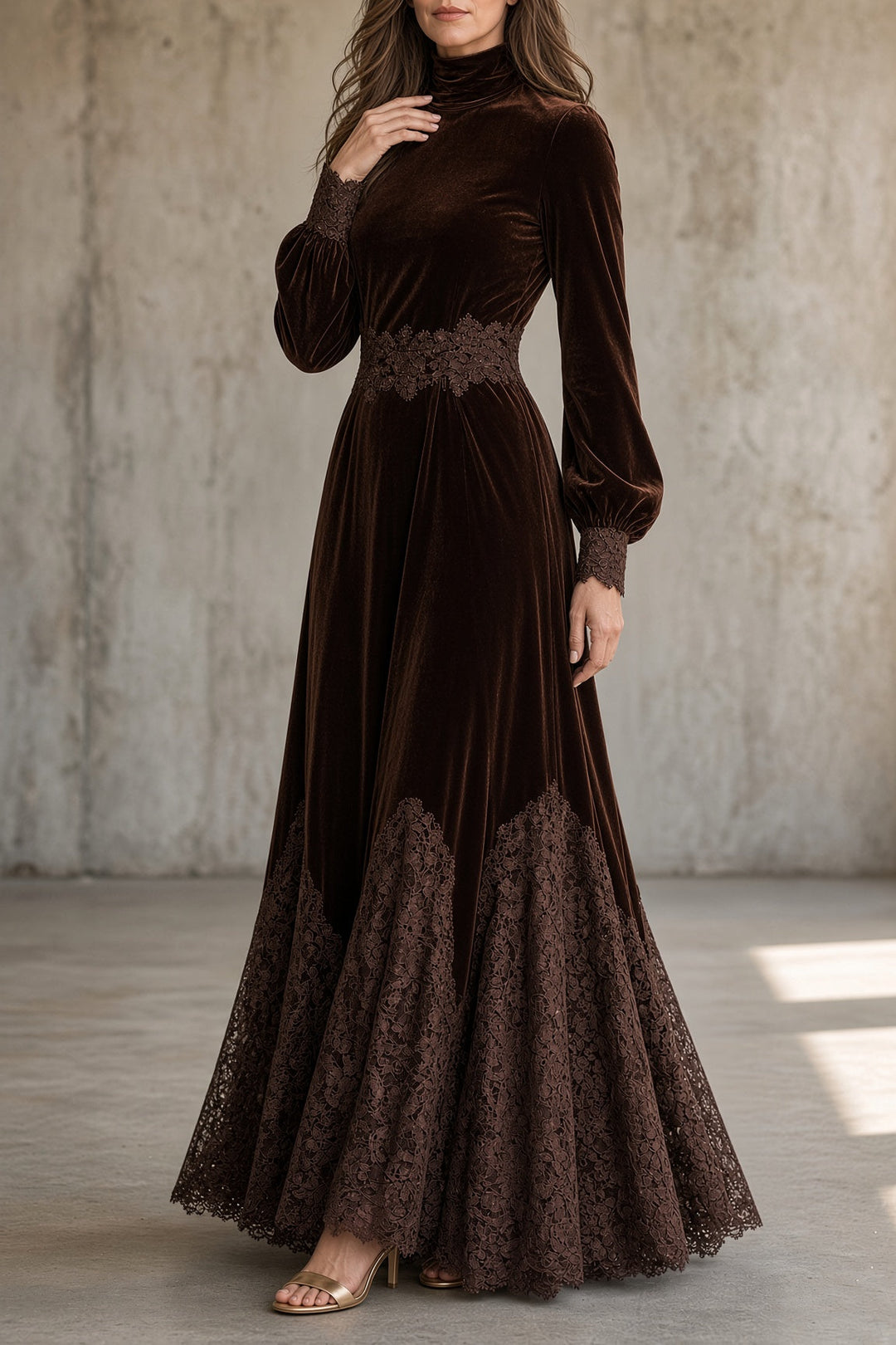 Monica™ | Lace-Trim Maxi Dress