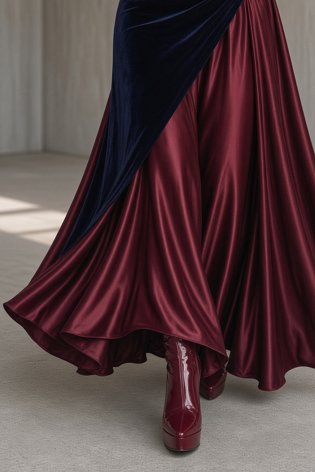 Sarah™ | Color-Block High-Neck Maxi Dress