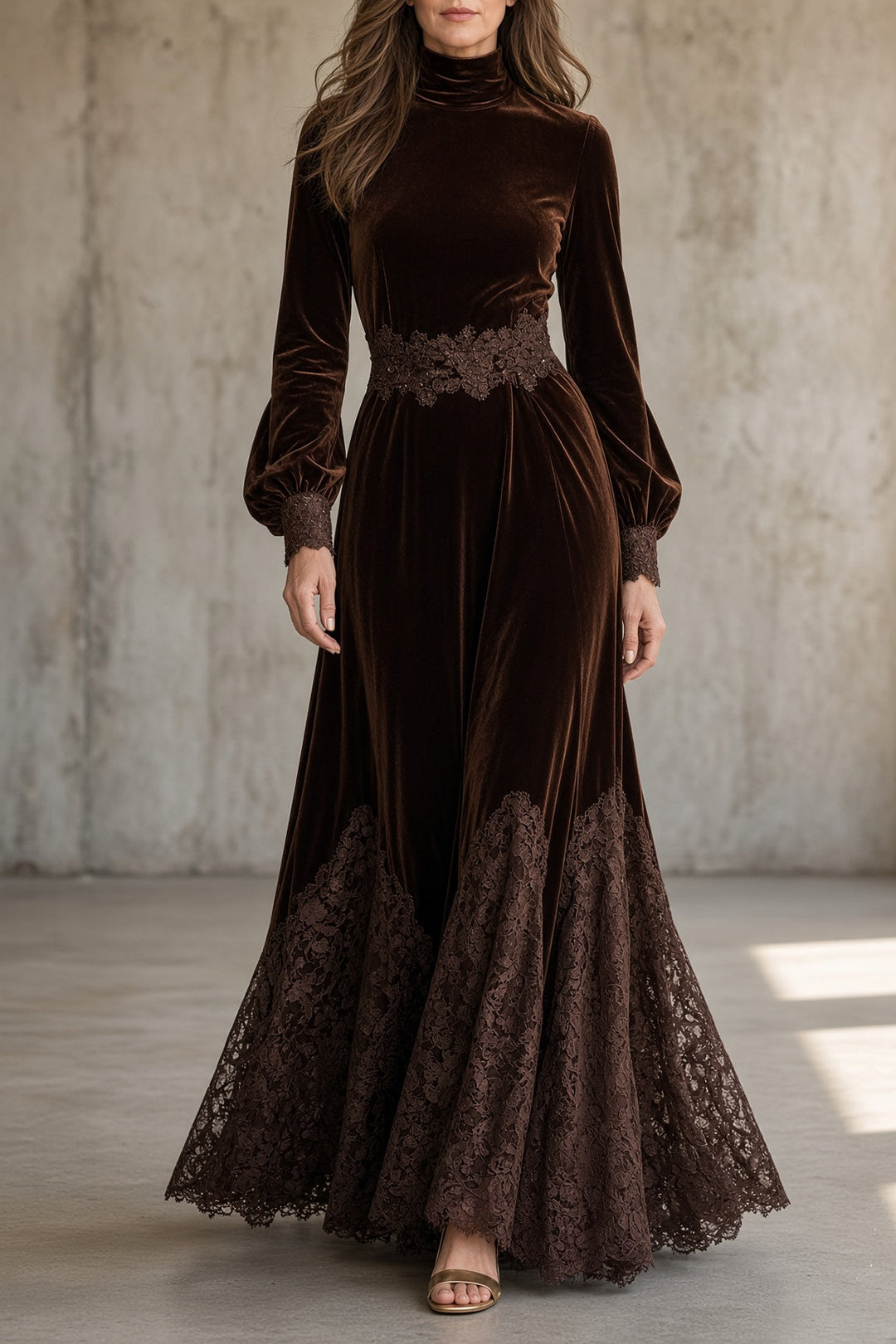 Monica™ | Lace-Trim Maxi Dress