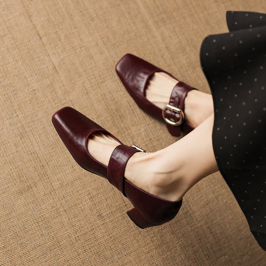 Vivi Genuine Leather Mary Jane Heels