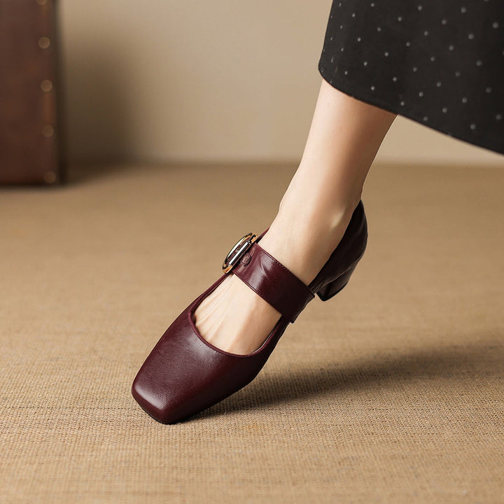 Vivi Genuine Leather Mary Jane Heels